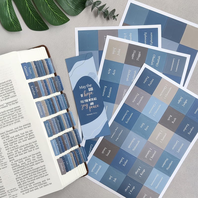 Uzriyl Bible Tabs  Bible Study Supplies  Laminated Blue Bible Journaling Tabs for Men Women Kids  Large Print Bible Labels Index Tabs  Christian Gifts  Bible Book Accessories for Personalized Bible - Image 2